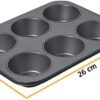 Carbon Steel Cup Cake Tray for 6 Muffins