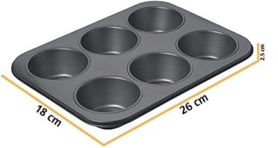 Carbon Steel Cup Cake Tray for 6 Muffins